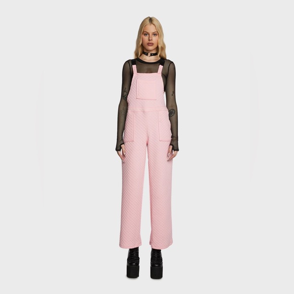 Dolls Kill Pants - Total County Diva Quilted Overalls